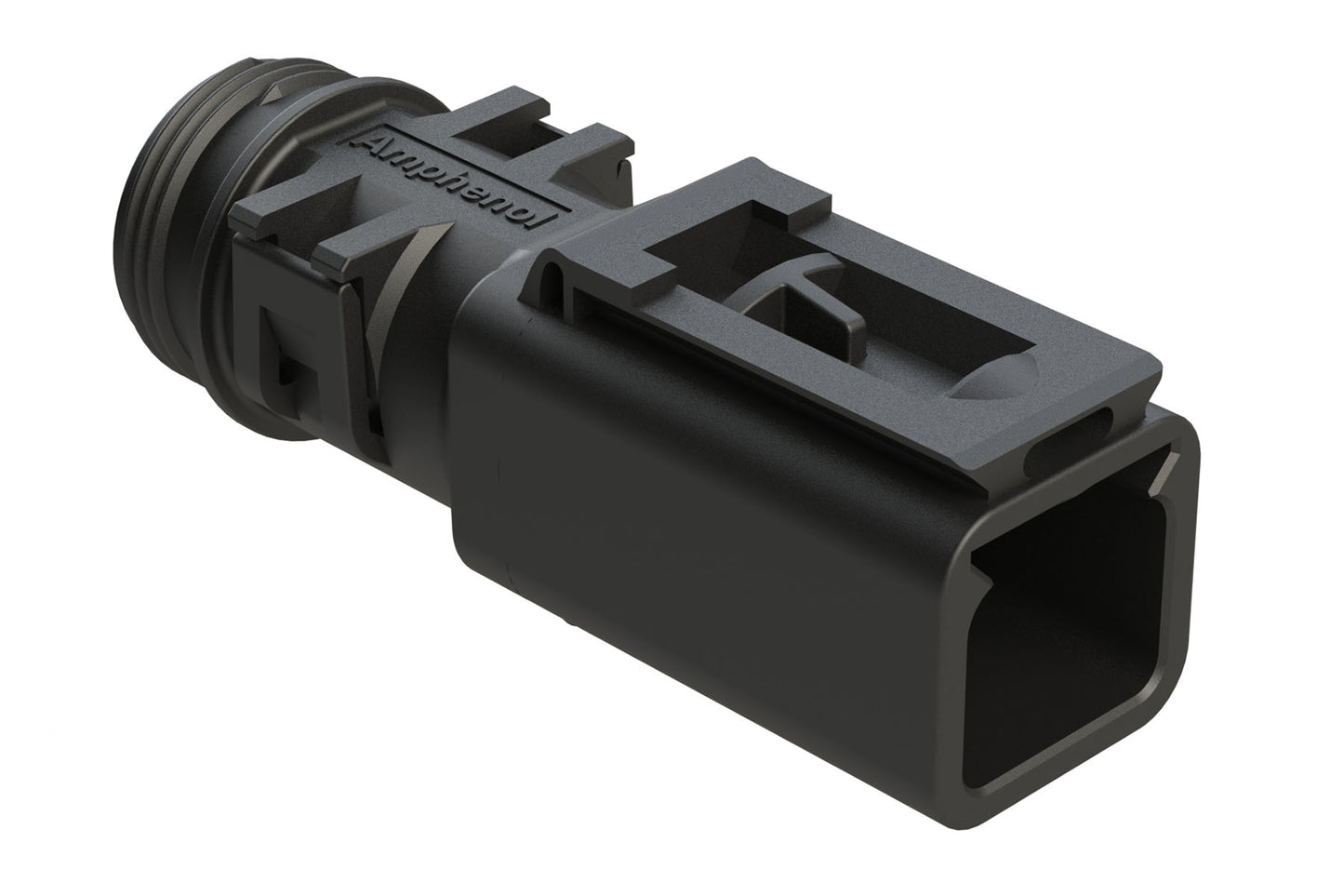 ATBS-257-0205 2 Position Backshell, fits AT04-2P* Receptacles, Internal Strain Relief, Enhanced Dovetail for Mounting Clips, Black. 1011-257-0205