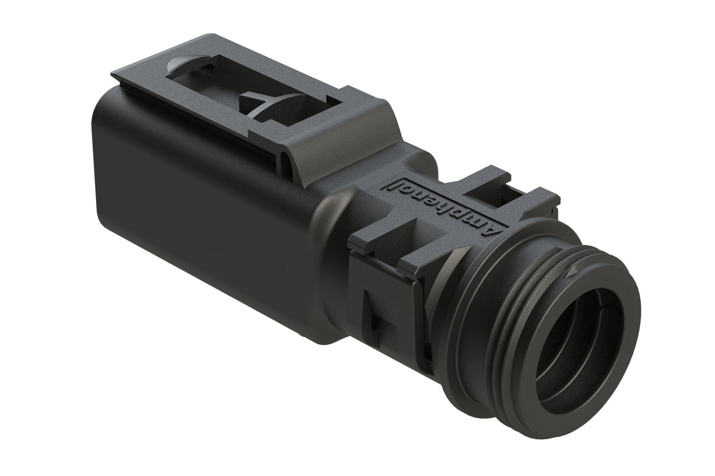 ATBS-257-0205 2 Position Backshell, fits AT04-2P* Receptacles, Internal Strain Relief, Enhanced Dovetail for Mounting Clips, Black. 1011-257-0205