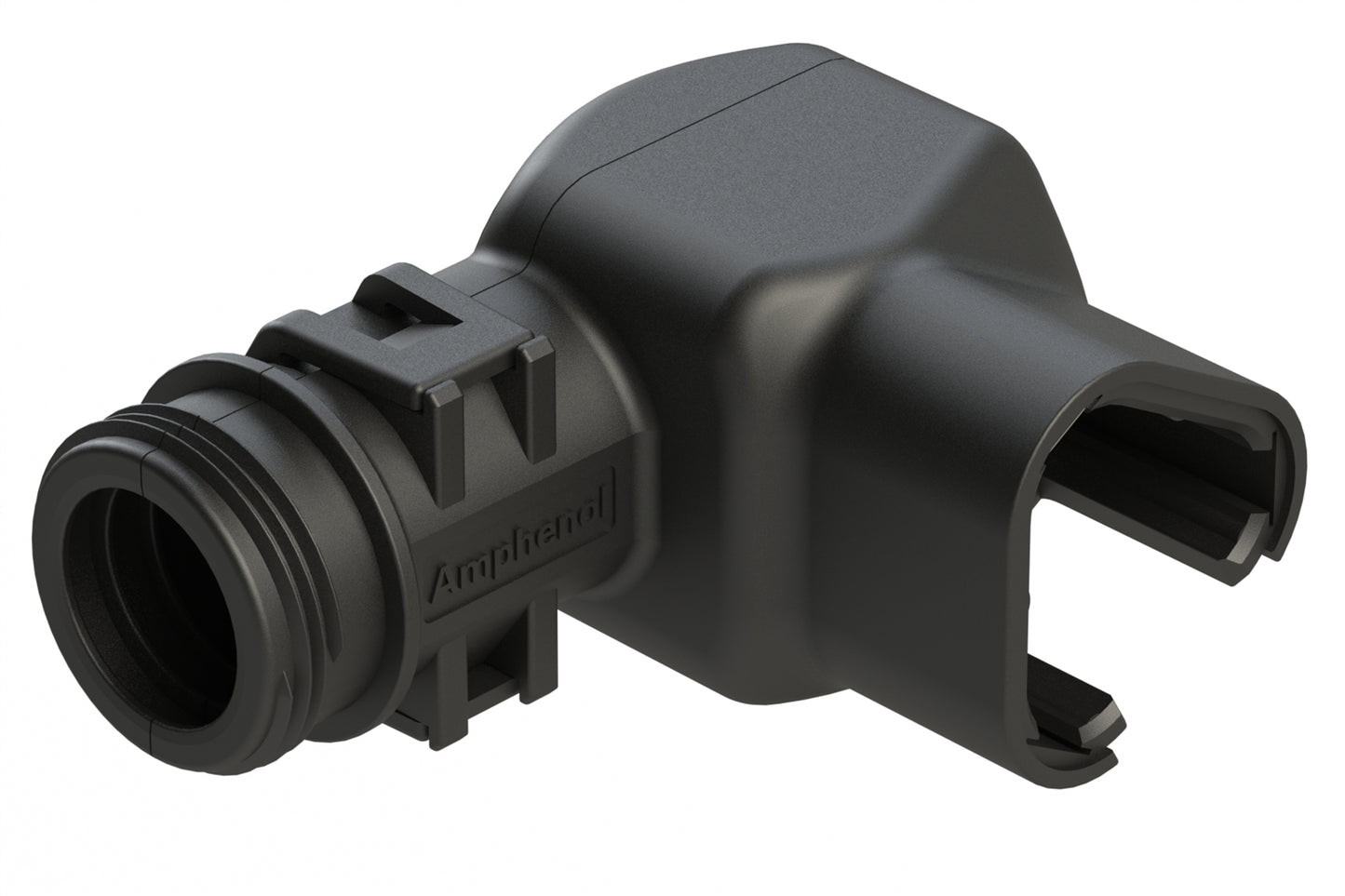 ATBS-260-0305 Backshell for 3 Position Plugs, 90°, with Strain Relief. Cable Exit Designed for Corrugated Tube NW 7.5, 8.5, 10