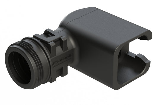 ATBS-268-0605 Backshell for 6 Position Plugs, 90°, with Strain Relief. Cable Exit Designed for Corrugated Tube NW 8.5, 10, 13