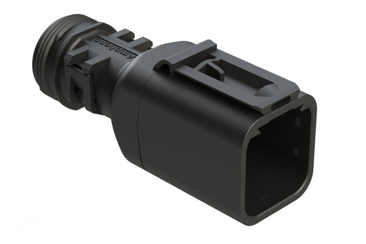 ATBS-269-0605 6 Position Backshell, fits AT04-6P* Receptacles, Internal Strain Relief, Enhanced Dovetail for Mounting Clips, Black. 1011-269-0605