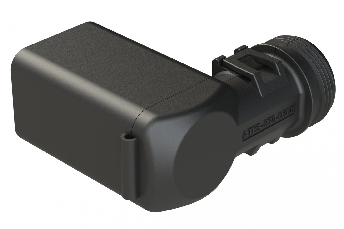 ATBS-246-0805 Backshell for 8 Position Receptacles, 90°.  Cable Exit Designed for Corrugated Tube NW 8.5, 10, 13