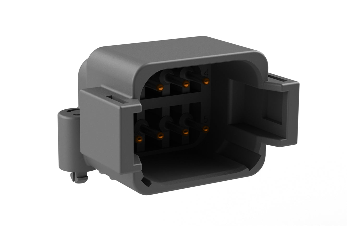 ATF13-08PA-BM03 Board Mount Header, Right Angle, AT, 8 Pin, A-key, Snap Fit, Tin plate