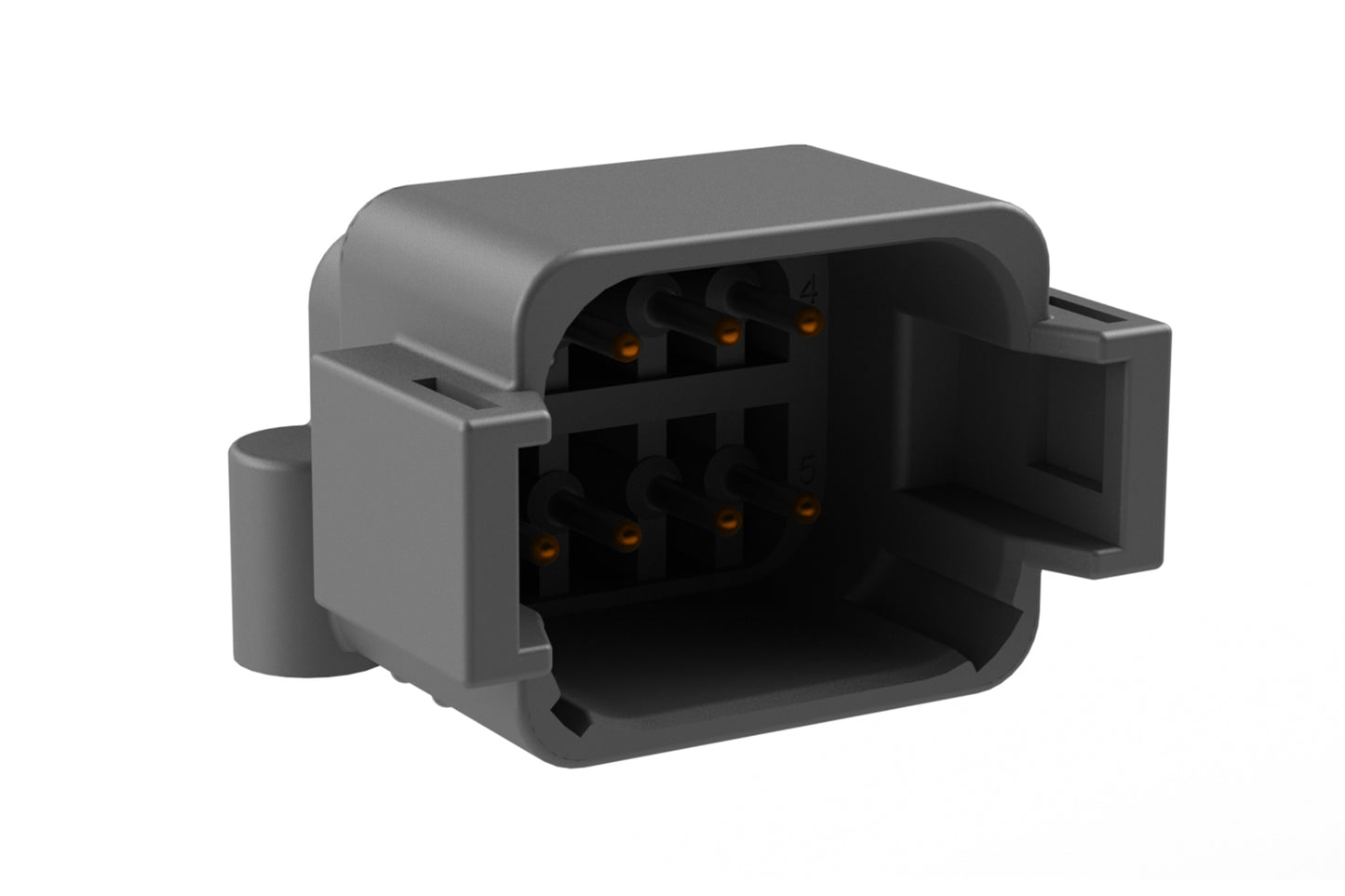 ATF13-08PA-BM11 Board Mount Header, Right Angle, AT, 8 Pin, A-key, Self-Threading, Gold Plated Contacts