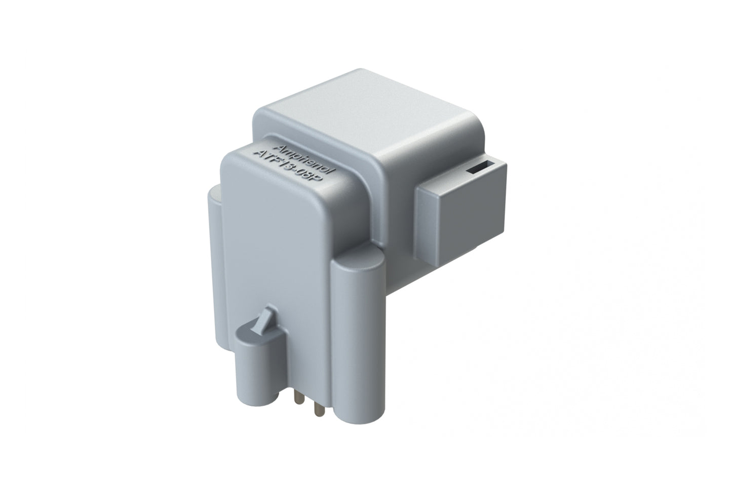 ATF13-08PA-BM33 Board Mount Header, Right Angle, AT, 8 Pin, 3X Self-Threading, Extended Height, Tin Plated Contacts, Keyed A, Grey