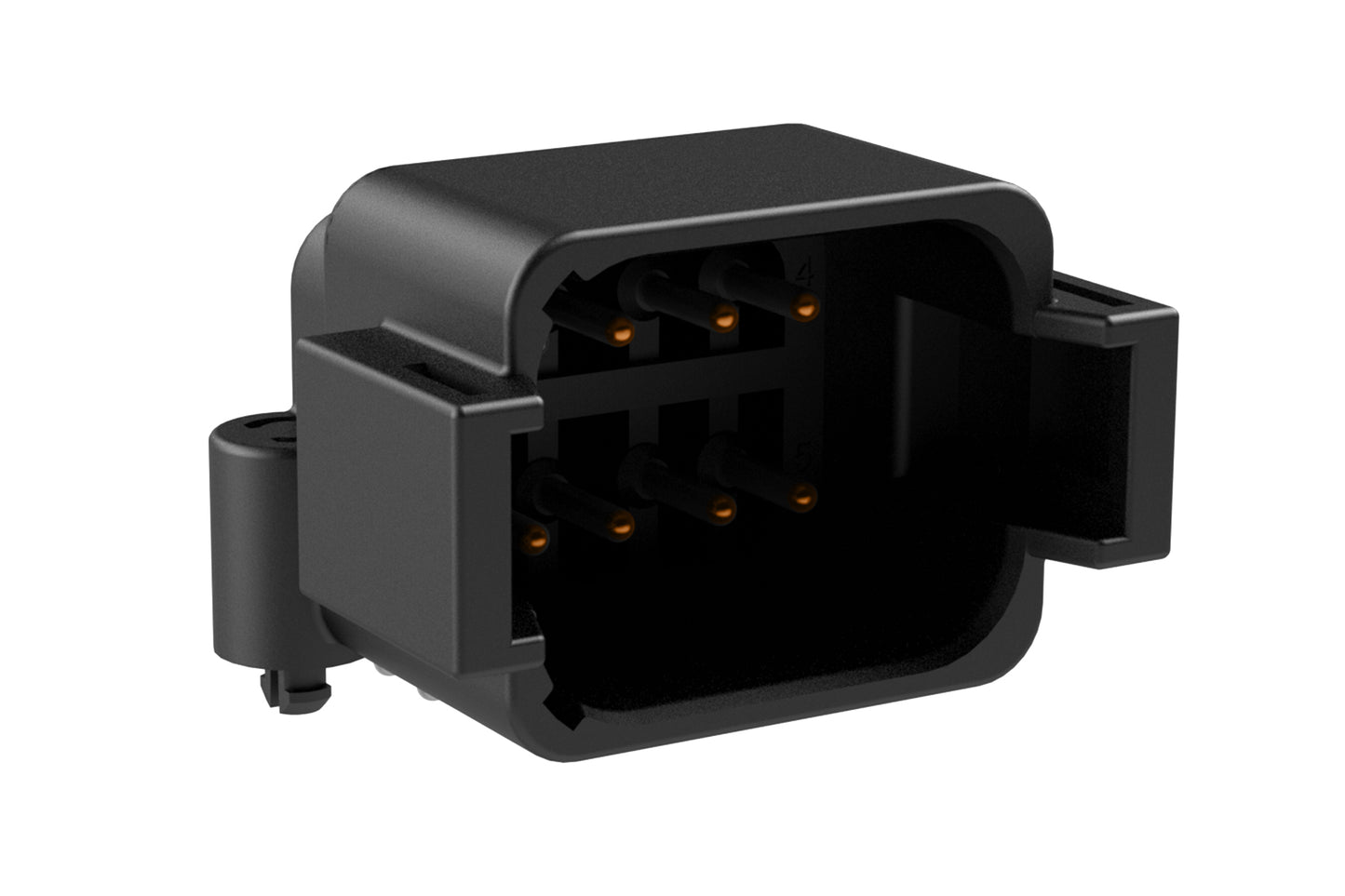 ATF13-08PB-BM03 Board Mount Receptacle, Right Angle, 8 Pin, B-key, Snap Fit, Tin plate