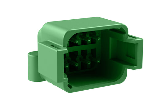 ATF13-08PC-BM11 Board Mount Header, Right Angle, AT, 8 Pin, C-key, Self-Threading, Gold plated Contacts