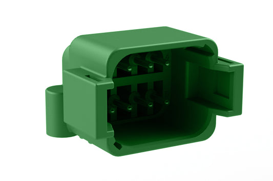 ATF13-08PC-BM13 Board Mount Header, Right Angle, AT, 8 Pin, C-key, Self-Threading, Tin Plated Contacts