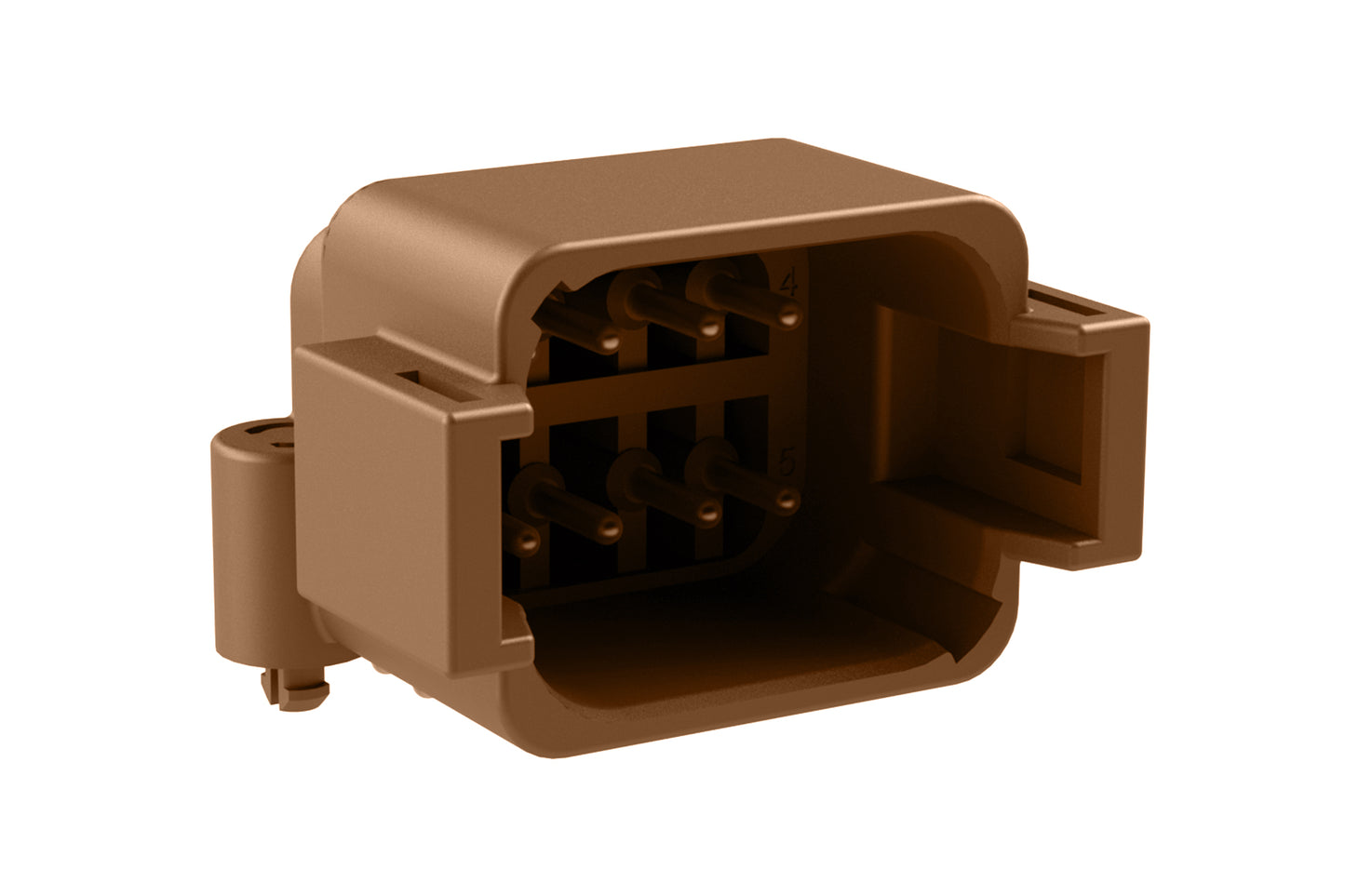 ATF13-08PD-BM01 Board Mount Header, Right Angle, AT, 8 Pin, D-key, Snap Fit, Gold Plate