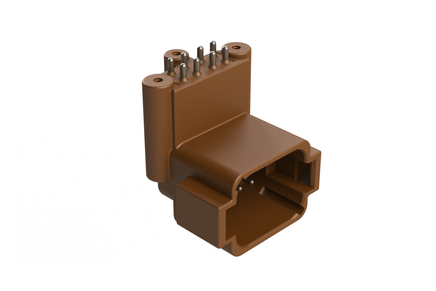 ATF13-08PD-BM33 Board Mount Header, Right Angle, AT, 8 Pin, 3X Self-Threading, Extended Height, Tin Plated Contacts