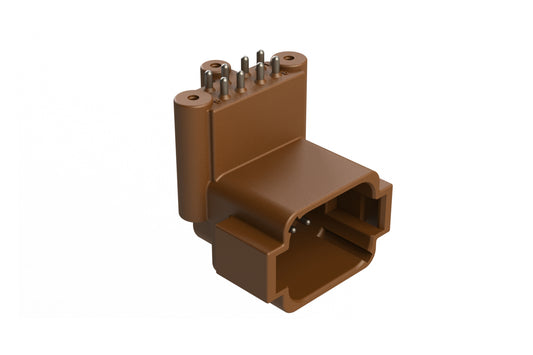 ATF13-08PD-BM33 Board Mount Header, Right Angle, AT, 8 Pin, 3X Self-Threading, Extended Height, Tin Plated Contacts