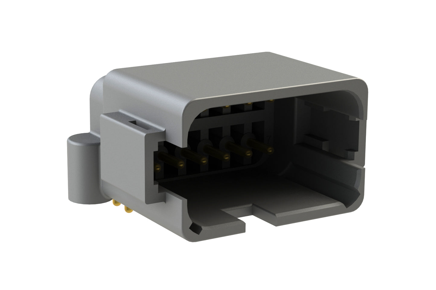 ATF13-12PA-BM11 Board Mount Header, Right Angle, AT, 12 Pin, A-key, Self-Threading, Gold Plated Contacts. DTF13-12PA-G003