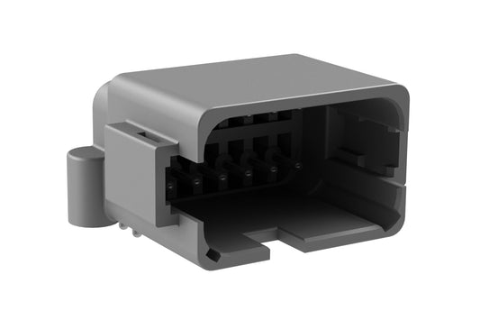 ATF13-12PA-BM13 Board Mount Header, Right Angle, AT, 12 Pin, A-key, Self-Threading, Tin Plated Contacts. DTF13-12PA