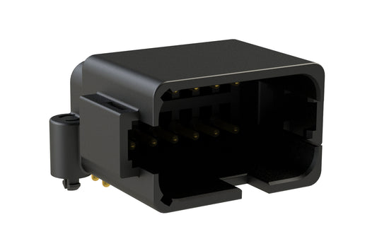 ATF13-12PB-BM01 Board Mount Header, Right Angle, AT, 12 Pin, B-key, Snap Fit, Gold Plate