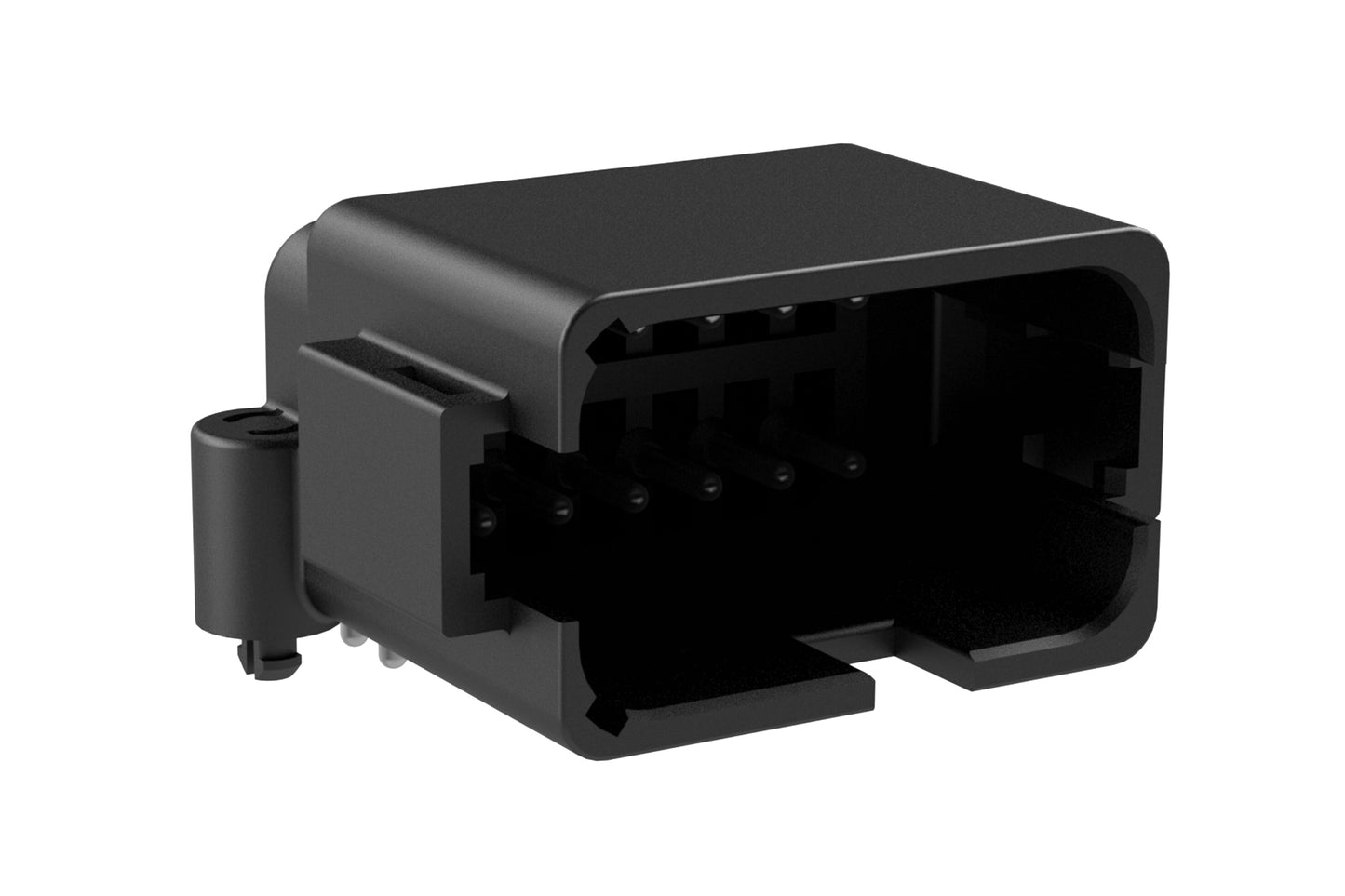 ATF13-12PB-BM03 Board Mount Header, Right Angle, AT, 12 Pin, B-key, Snap Fit, Tin plate. DTF13-12PB