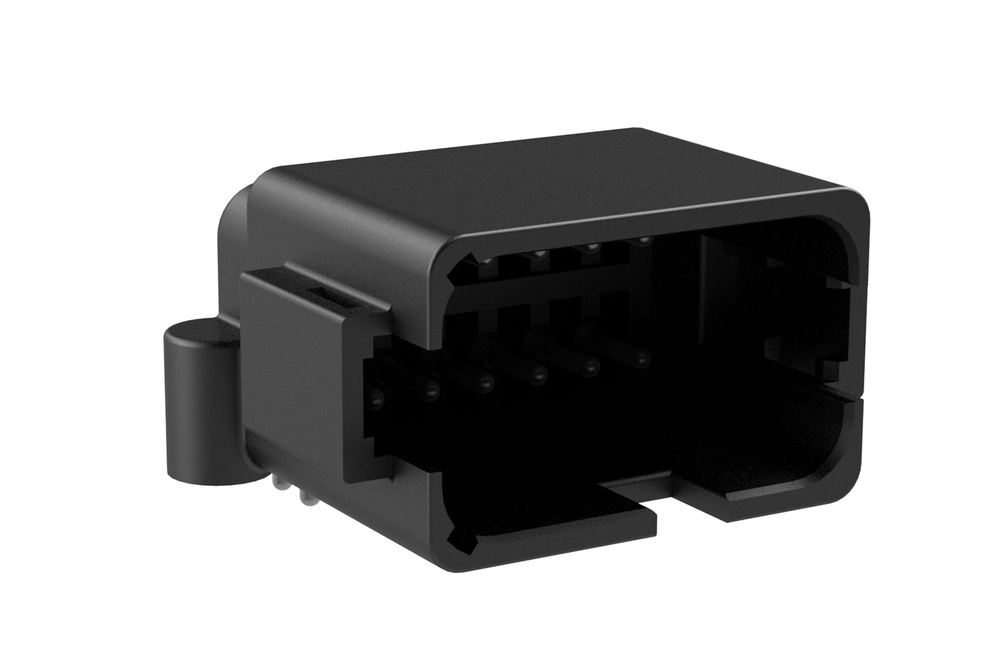 ATF13-12PB-BM11 Board Mount Header, Right Angle, AT, 12 Pin, B-key, Self-Threading, Gold Plated Contacts