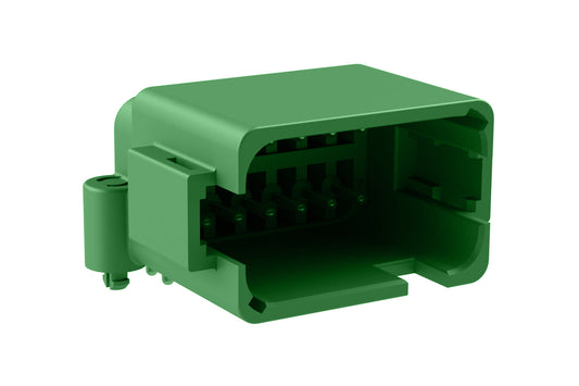 ATF13-12PC-BM03 Board Mount Header, Right Angle, AT, 12 Pin, C-key, Snap Fit, Tin plate. DTF13-12PC