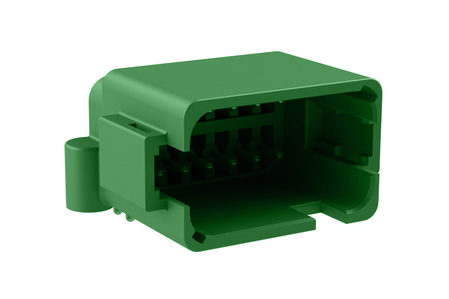 ATF13-12PC-BM13 Board Mount Header, Right Angle, AT, 12 Pin, C-key, Self-Threading, Tin Plated Contacts. DTF13-12PC