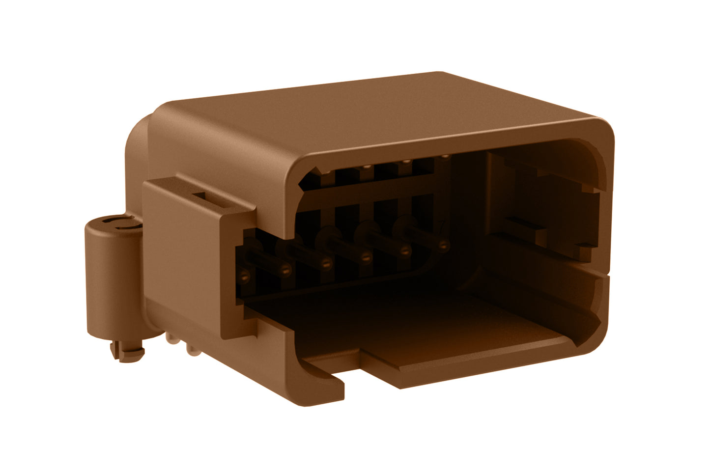 ATF13-12PD-BM01 Board Mount Header, Right Angle, AT, 12 Pin, D-key, Snap Fit, Gold Plate