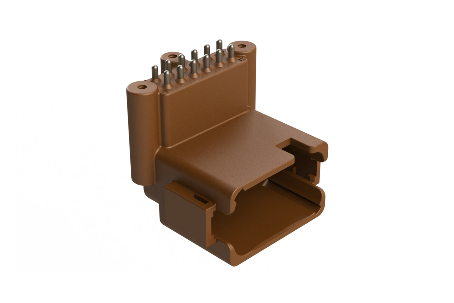 ATF13-12PD-BM33 Board Mount Header, Right Angle, AT, 12 Pin, D-key, 3X Self-Threading, Extended Height, Tin Plated Contacts