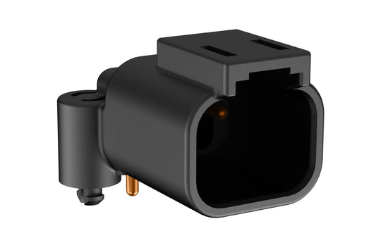 ATF13-2P-BM01 Board Mount Header, Right Angle, AT, 2 Pin, Snap Fit, Gold Plate