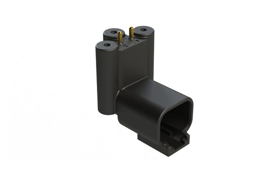 ATF13-2P-BM31 Board Mount Header, Right Angle, AT, 2 Pin, 3X Self-Threading, Extended Height, Gold Plated Contacts