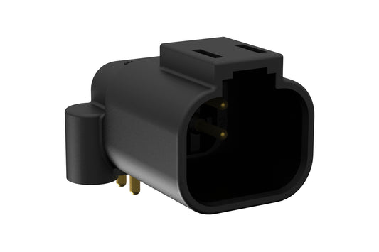 ATF13-4P-BM11 Board Mount Header, Right Angle, AT, 4 Pin, Self-Threading, Gold Plated Contacts. DTF13-4P-G003