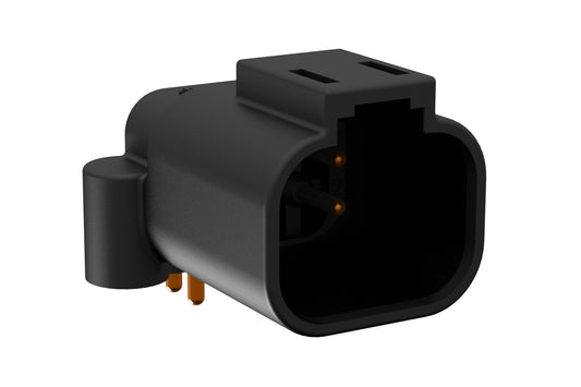 ATF13-4P-BM13 Board Mount Header, Right Angle, AT, 4 Pin, Self-Threading, Tin Plated Contacts. DTF13-4P