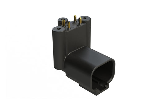 ATF13-4P-BM31 Board Mount Header, Right Angle, AT, 4 Pin, 3X Self-Threading, Extended Height, Gold Plated Contacts