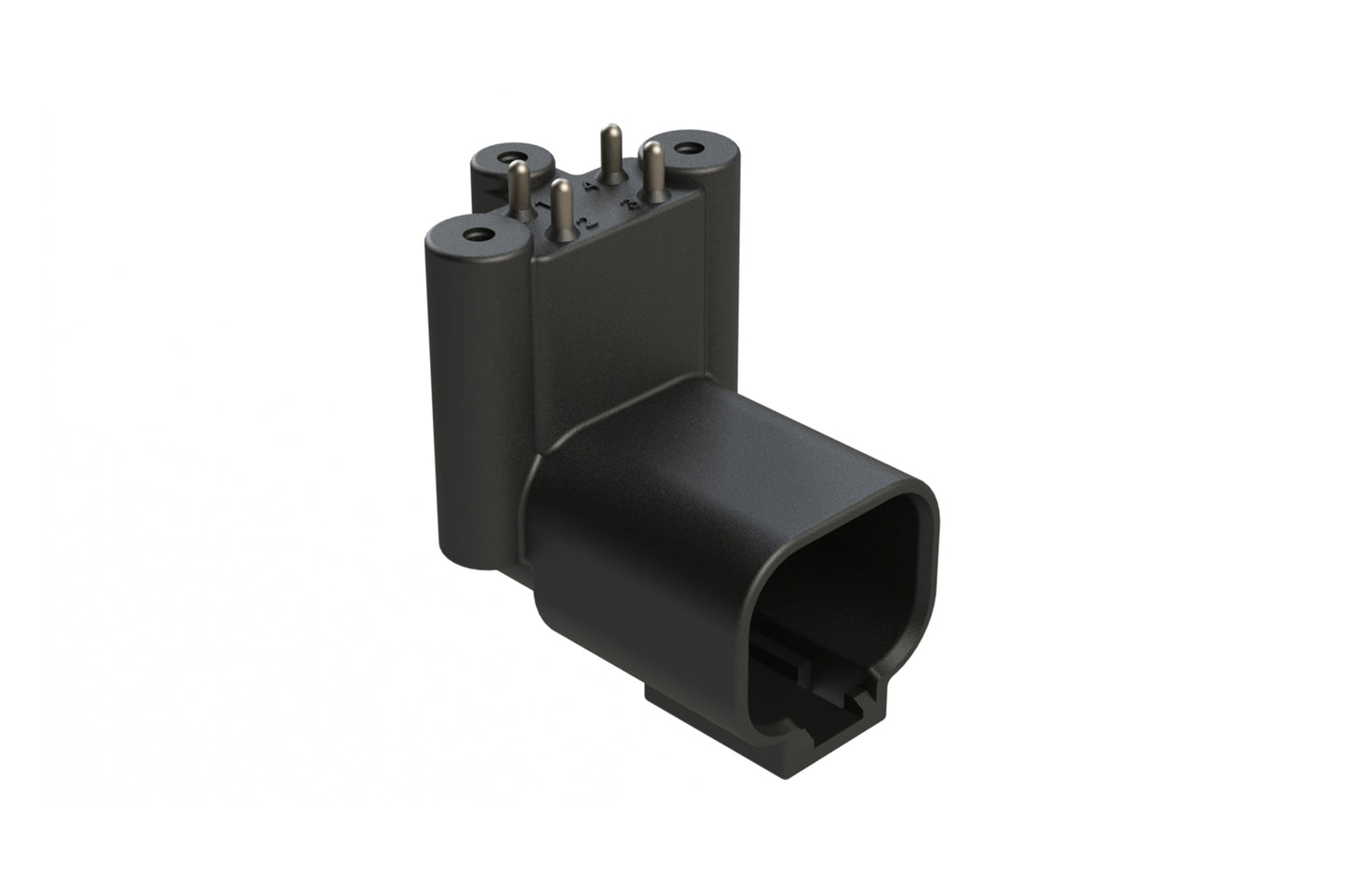 ATF13-4P-BM33 Board Mount Header, Right Angle, AT, 4 Pin, 3X Self-Threading, Extended Height, Tin Plated Contacts