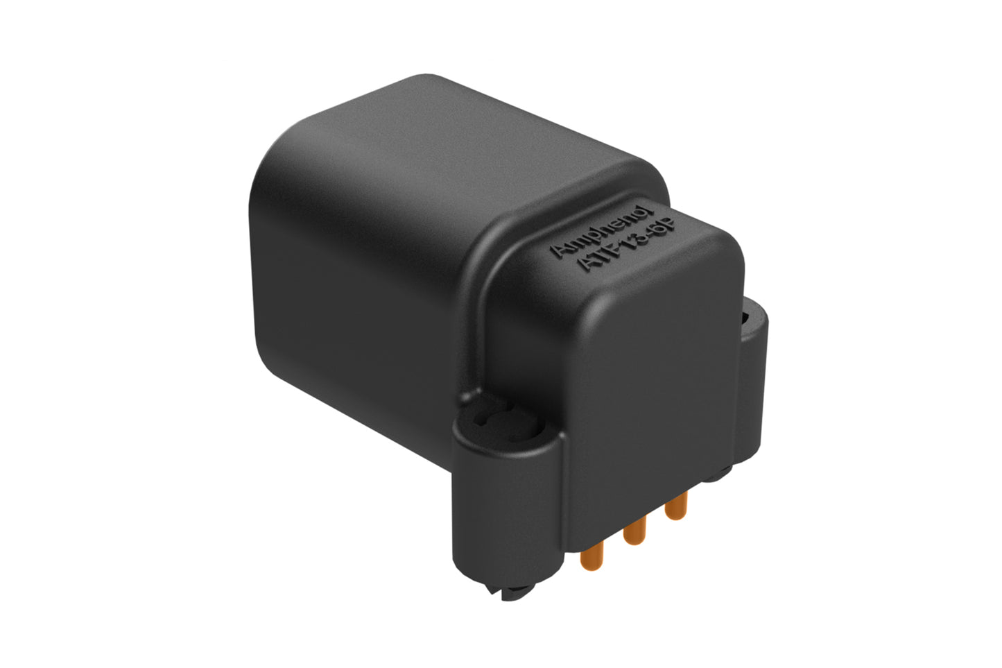 ATF13-6P-BM01 Board Mount Header, Right Angle, AT, 6 Pin, Snap Fit, Gold Plate