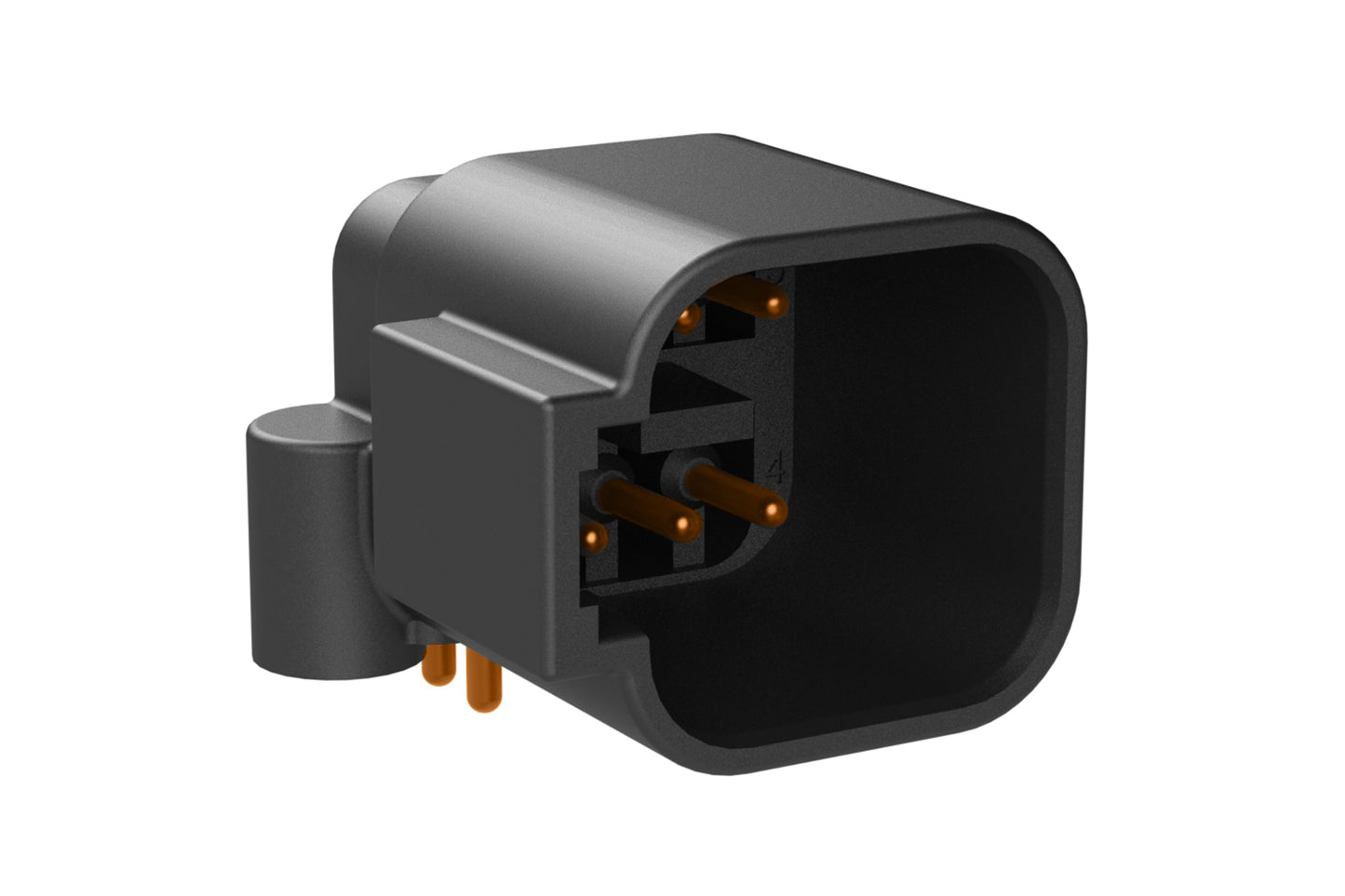 ATF13-6P-BM11 Board Mount Header, Right Angle, AT, 6 Pin, Self-Threading, Gold Plated Contacts. DTF13-6P-G003