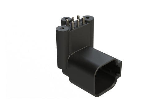 ATF13-6P-BM33 Board Mount Header, Right Angle, AT, 6 Pin, 3X Self-Threading, Extended Height, Tin Plated Contacts