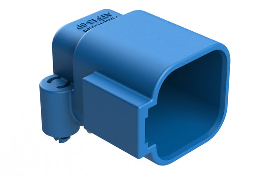 ATF13-6P2-BM01BLU Board Mount Header, Right Angle, AT, 6 Pin, Snap Fit, Gold plate, P2 key