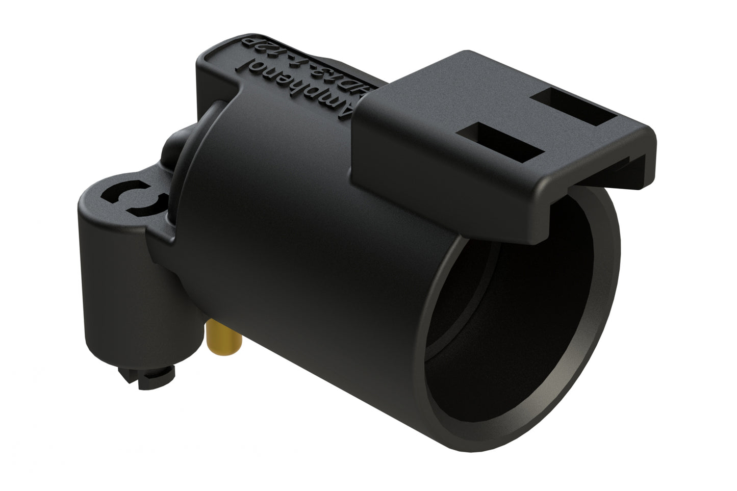 ATFHD13-1-12P-BM01 1 Position, Right Angle Board Mount Receptacle, Pin, Snap Fit, Gold Plated Size 12 Contact