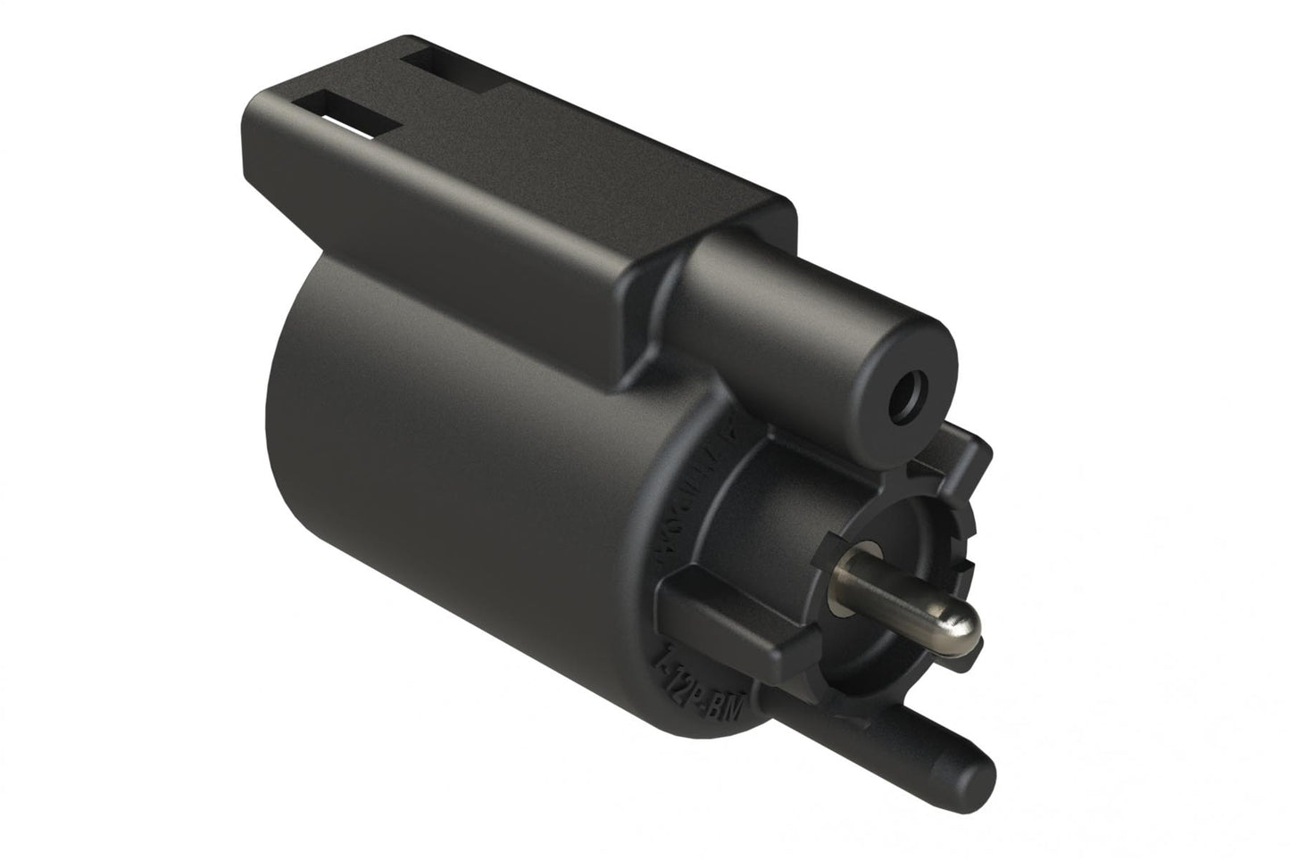 ATHD04-1-12P-BM13 Single Pole Receptacle, Pin, Size 12 Contact, Self-Threading, Tin Plated, Black