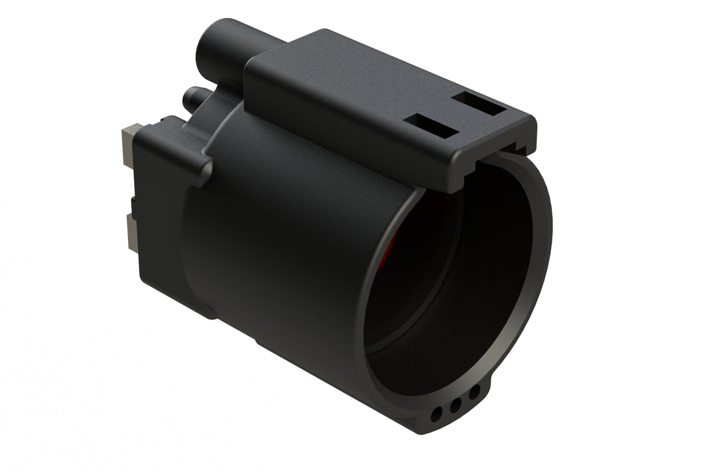 ATHD04-1-4P-BM13 Single Pole Receptacle, Pin, Size 4 Contact, Self-Threading, Nickel Plated, Black