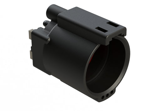 ATHD04-1-4P-BM14 Single Pole Receptacle, Pin, Size 4 Contact, Self-Threading, Nickel Plated, Potting, Black