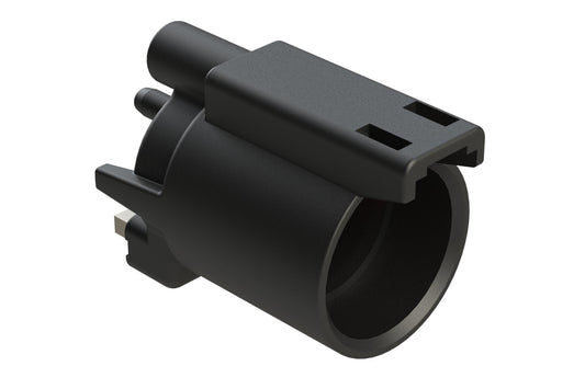 ATHD04-1-8P-BM11 Single Pole Receptacle, Pin, Size 8 Contact, Self-Threading, Gold Plated, Black