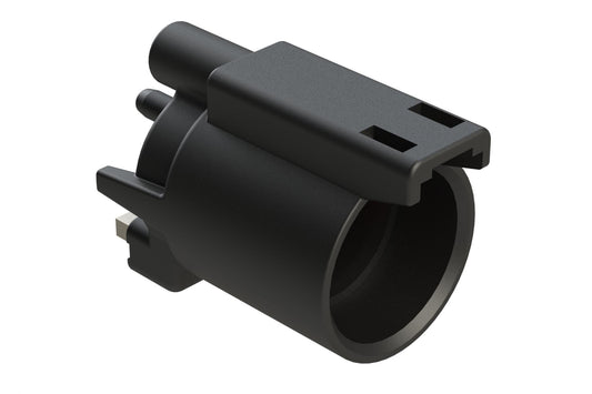 ATHD04-1-8P-BM12 Single Pole Receptacle, Pin, Size 8 Contact, Self-Threading, Gold Plated, Potting, Black