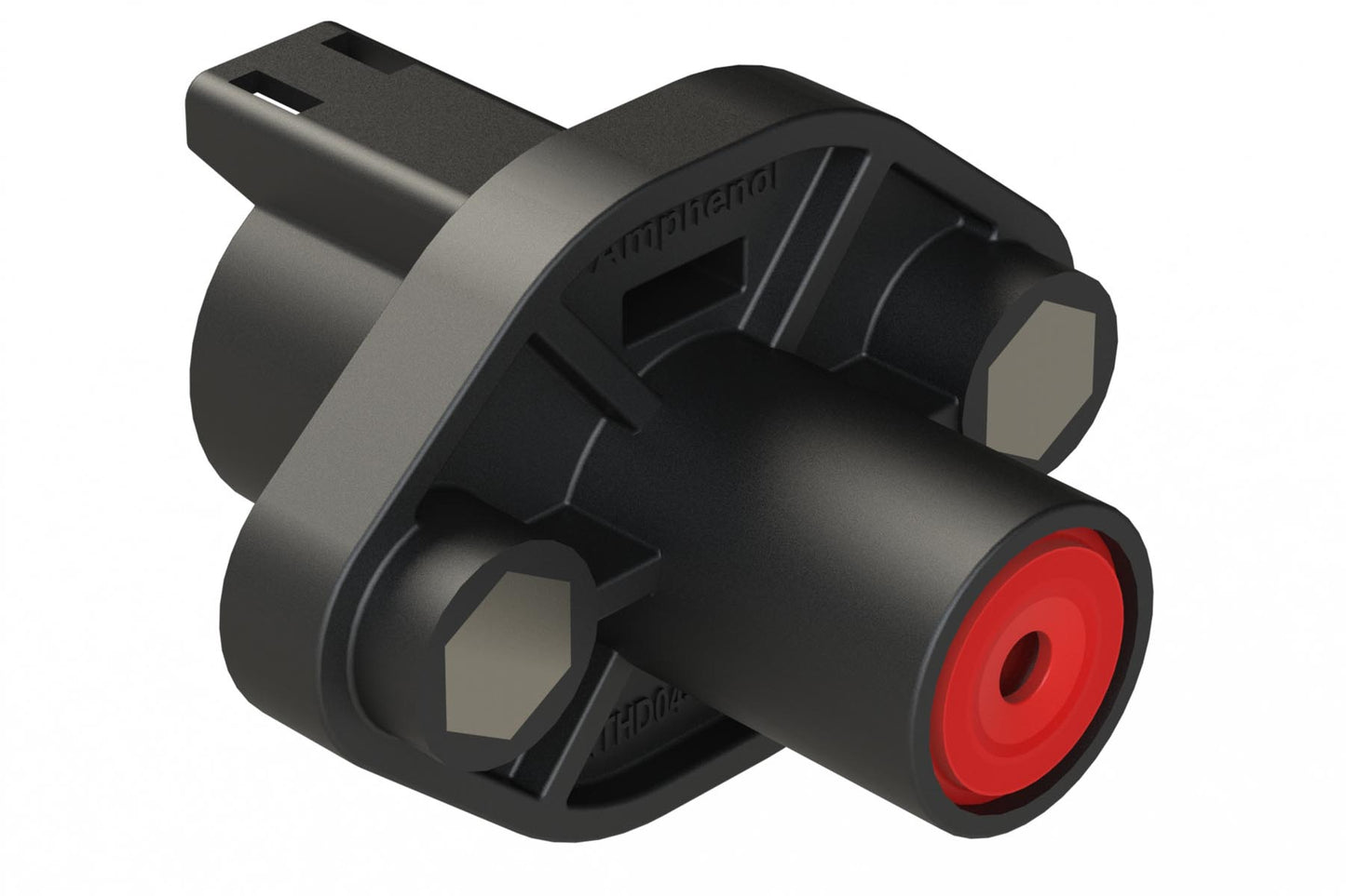 ATHD04-1-8P-PM05 Single Pole, Receptacle, Pin, Size 8, Flange Mount, Threaded Inser, Black