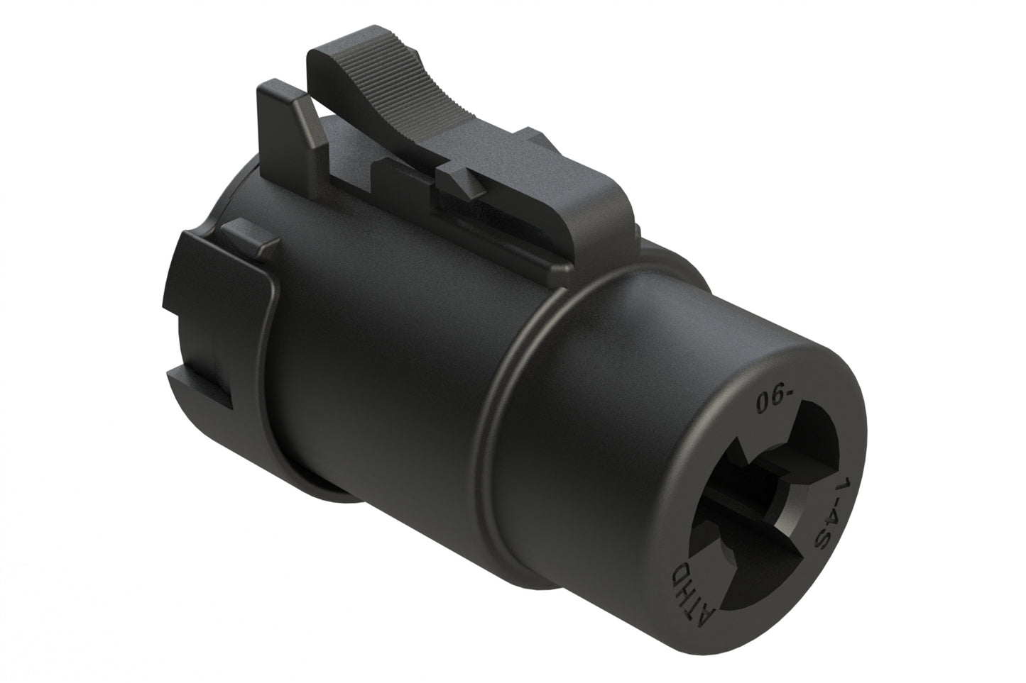 ATHD06-1-4S-E003 1 Position Plug, Socket, Size 4 Contact, (Snap) Endcap, Black. DTHD06-1-4S-E003