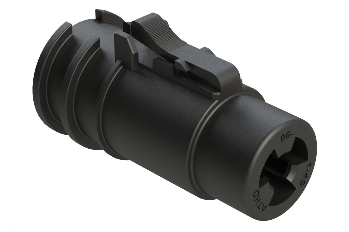 ATHD06-1-4S-OM 1 Position Plug for Overmolding, Socket, Size 4 Contact, IP67, Black
