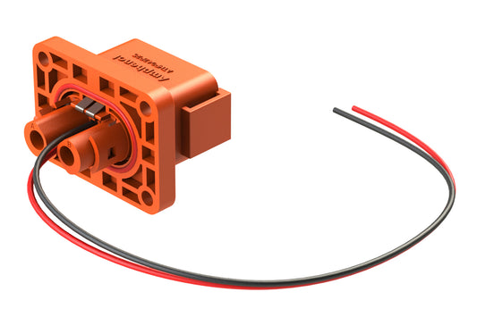 ATHP042P25EL 2 Position Receptacle with High Voltage Interlock Loop and EMC Shielding, A Position, Orange. Contacts ordered separately.