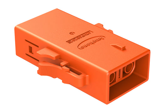 ATHP062S25EL-S1 2 Position EMC Plug with High Voltage Interlock Loop, A Key, 6.5-7.5mm Cable Range, Orange. Contacts ordered separately.