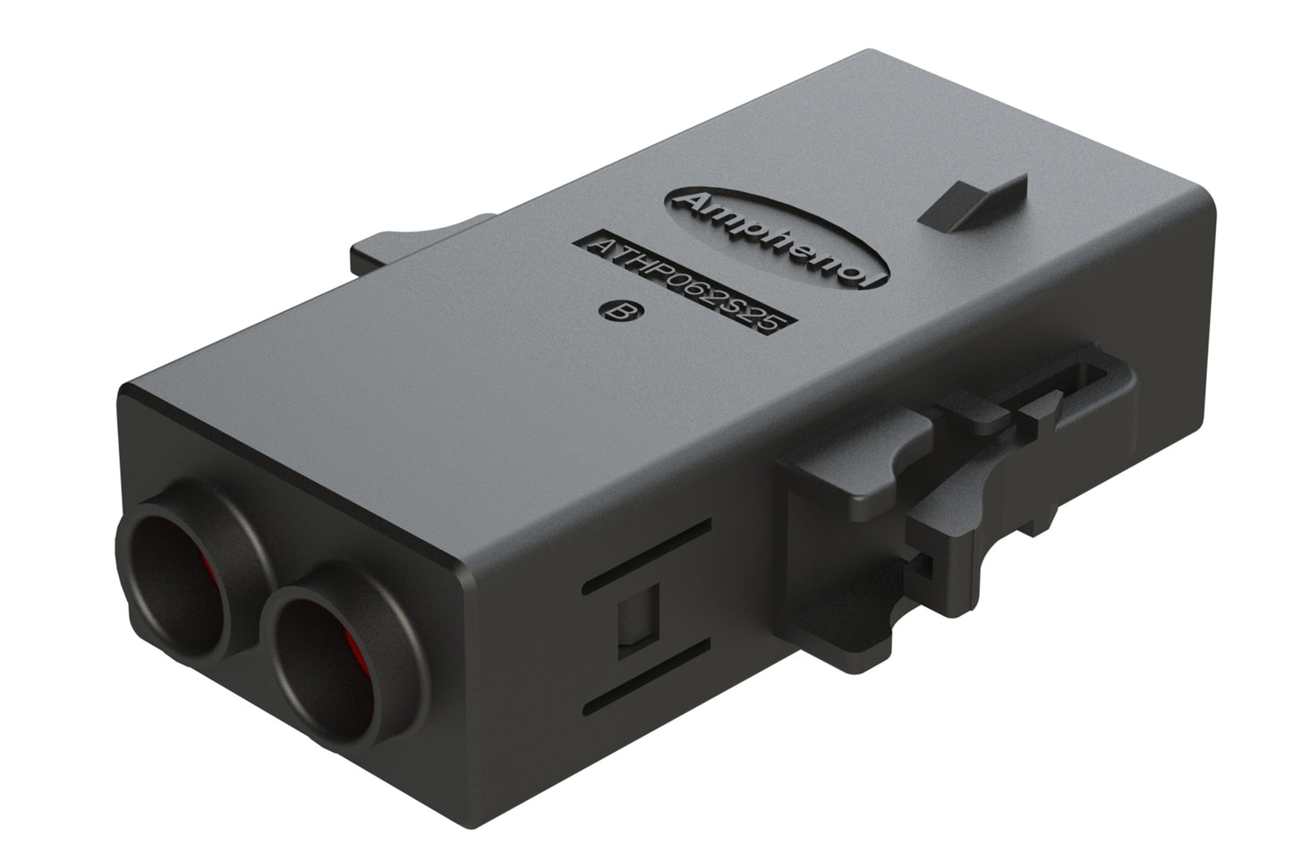 ATHP062S25ELB-S1-BLK 2 Position EMC Plug with High Voltage Interlock Loop, B Key, 6.5-7.5mm Cable Range, Black. Contacts ordered separately.