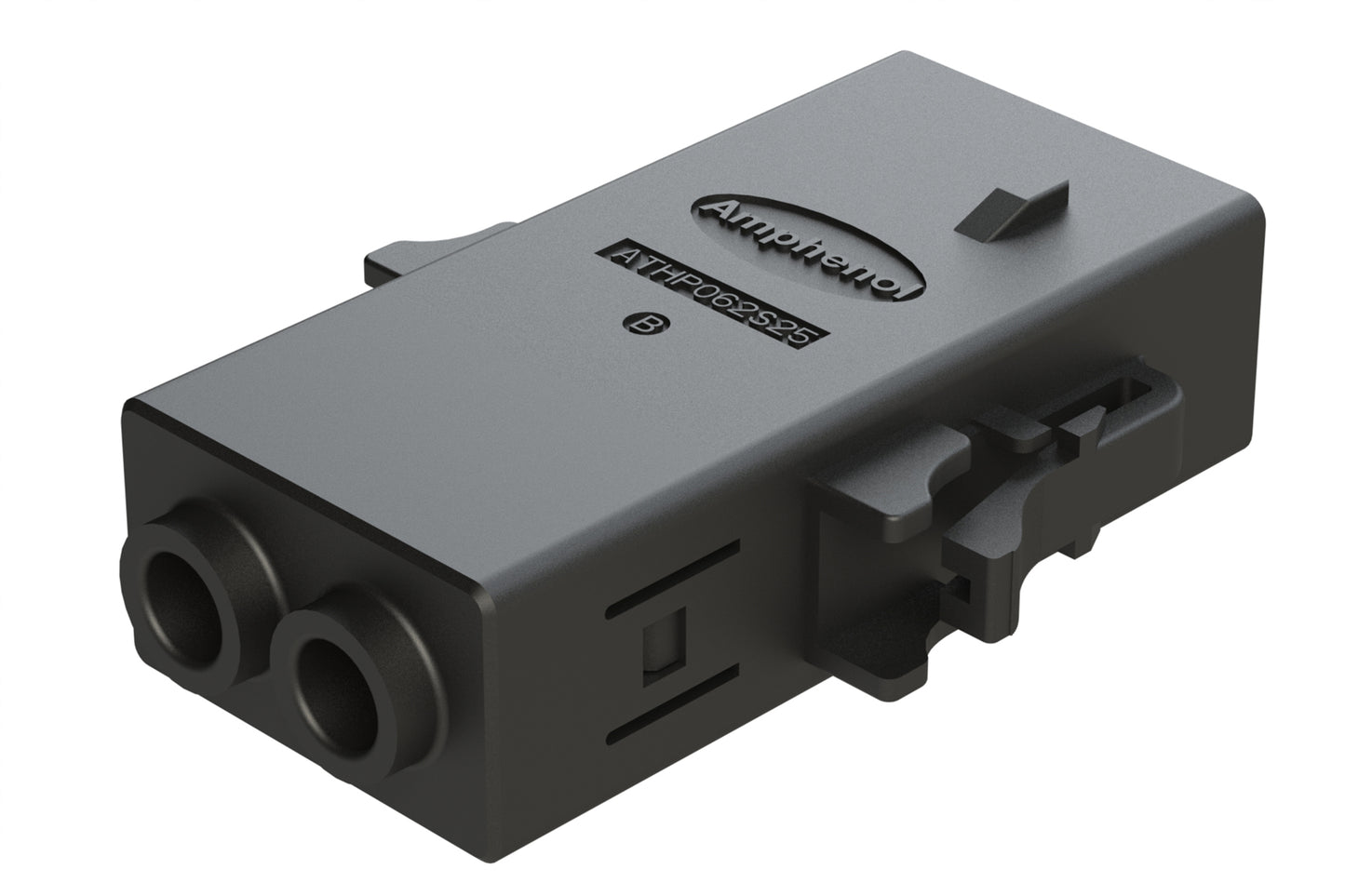 ATHP062S25ELB-S2-BLK 2 Position EMC Plug with High Voltage Interlock Loop, B Key, 4.8-5.8mm Cable Range, Black. Contacts ordered separately.