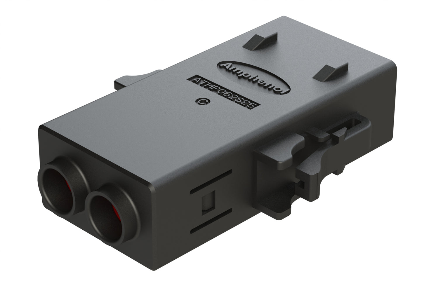 ATHP062S25ELC-S1-BLK 2 Position EMC Plug with High Voltage Interlock Loop, C Key, 6.5-7.5mm Cable Range, Black. Contacts ordered separately.