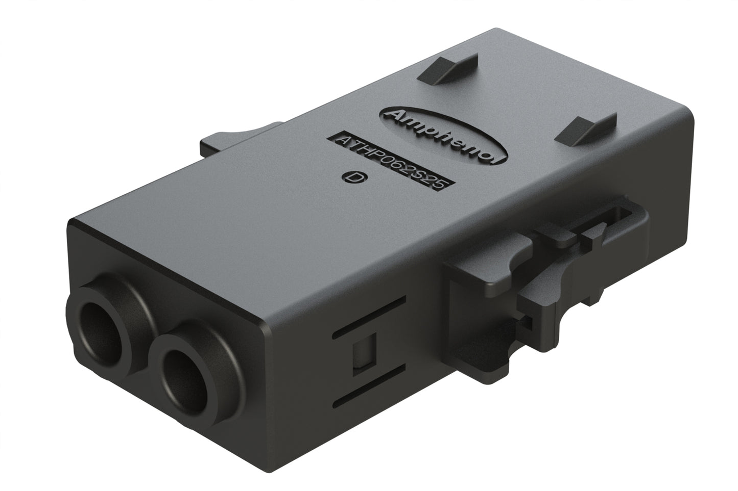 ATHP062S25ELD-S2-BLK 2 Position EMC Plug with High Voltage Interlock Loop, D Key, 4.8-5.8mm Cable Range, Black. Contacts ordered separately.