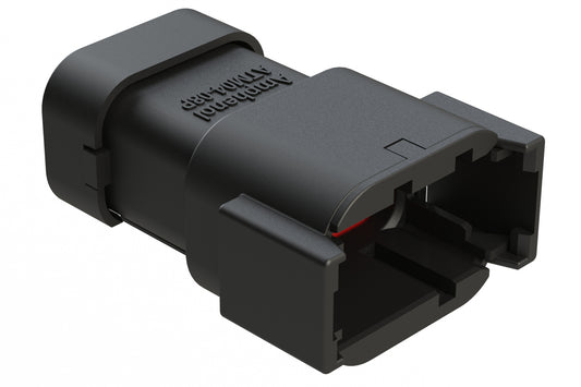 ATM04-08PA-SF1BK 8 Position Receptacle, Pin, Keyed A, Snap-Fit End Cap, Black. DTM04-08PA-E005